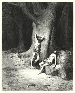 ミルトンズパラダイスロスト、ブックIX、行1121-1123のギュスターヴドールのイラスト 作： Gustave Dore